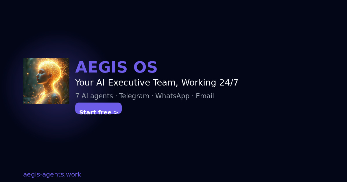 AEGIS OS — Run Your Business from Chat. Your AI Team Executes.